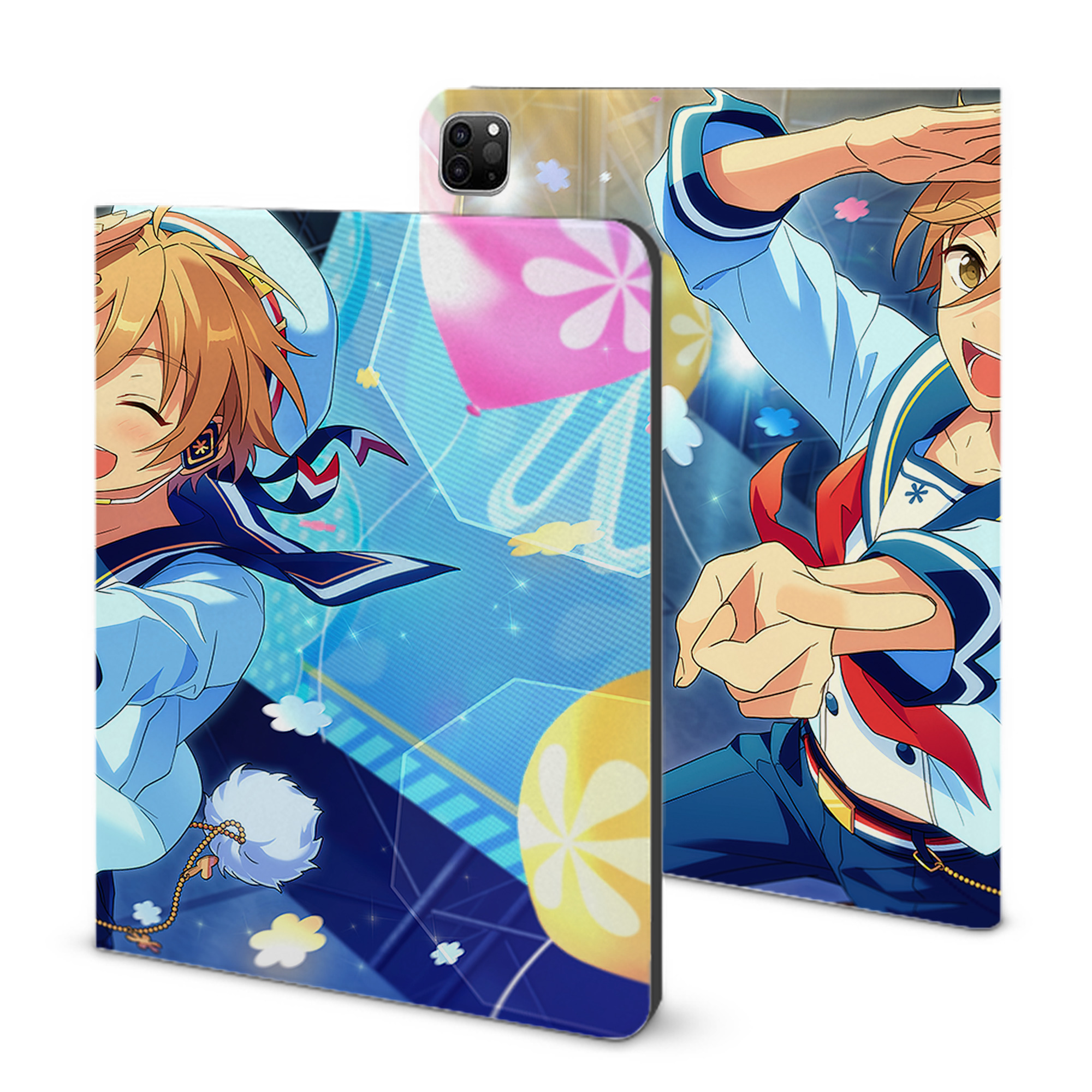 （画像用） あんさんぶるスターズ! Ensemble Stars IPad ケース ブック型 PUレザー TPU 耐衝撃 軽量 薄型 ペン収納なし 全面保護 IPad 各モデル対応